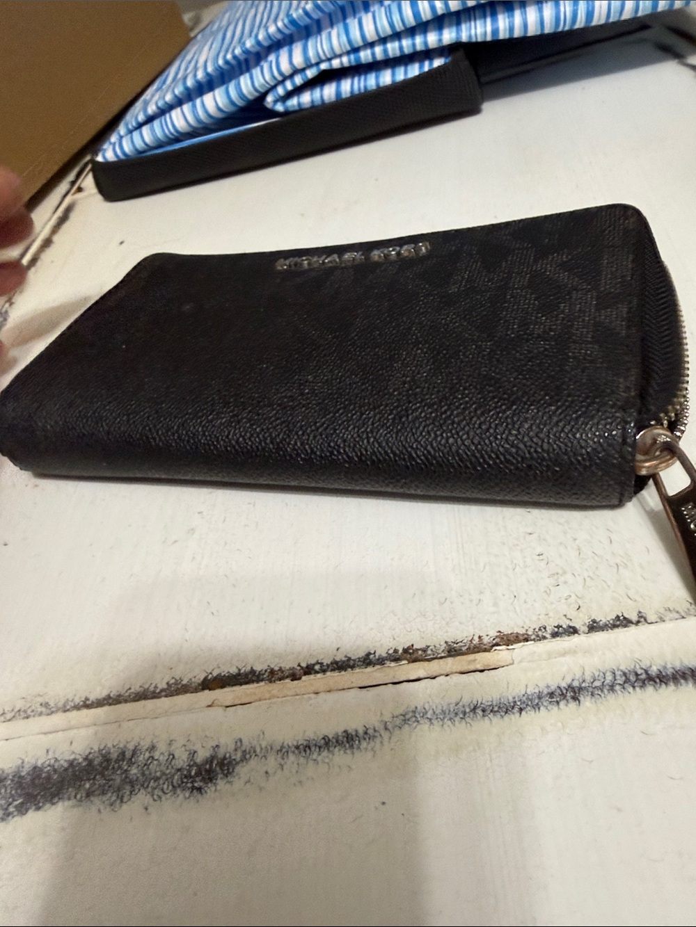 Michael Kors Black Zip-Around Signature Continental Wallet